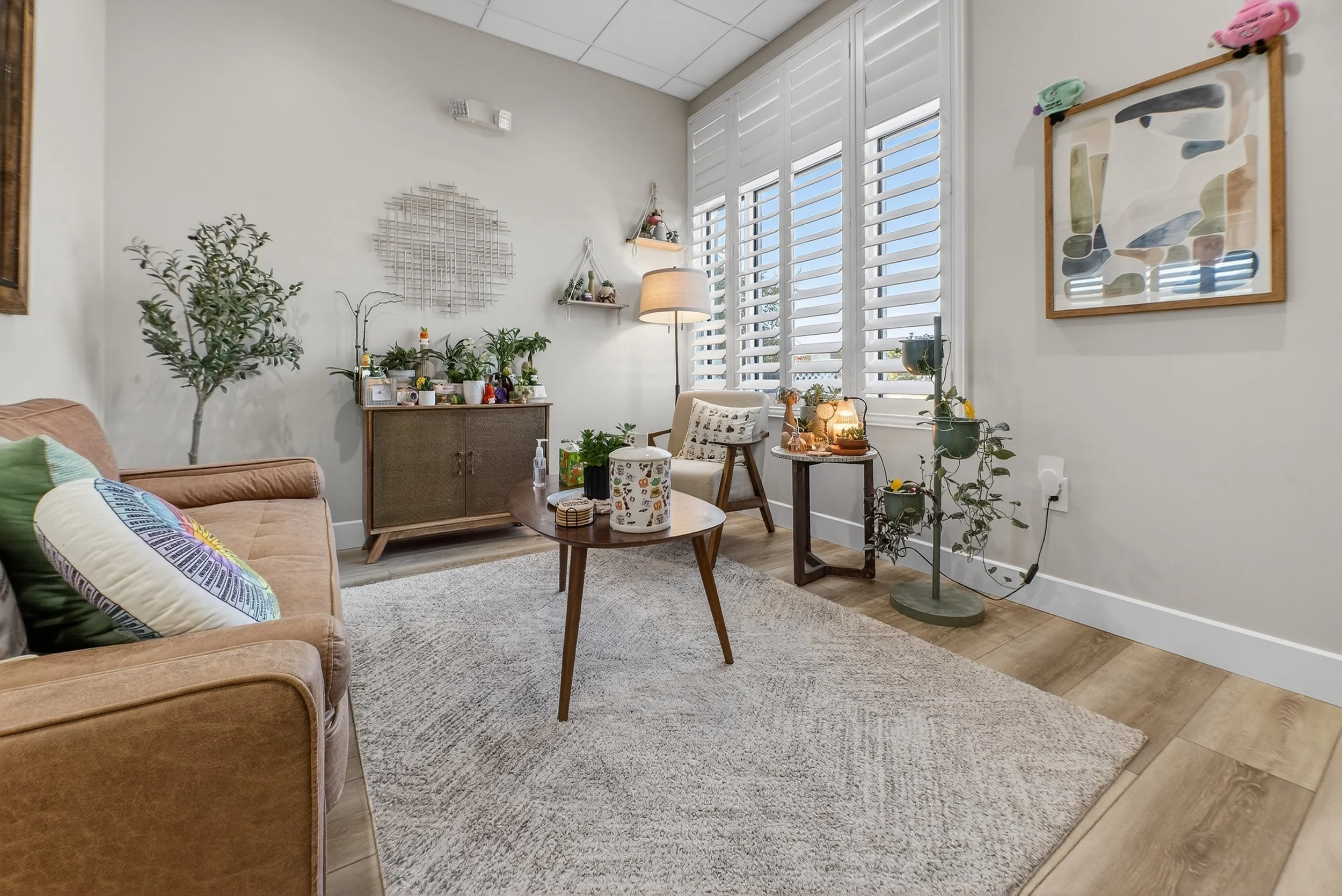 A calming corner of the Healing Grounds counseling office